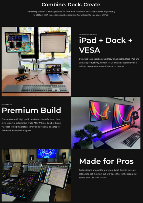 Zelal VESA Mount 11” iPad Pro/iPad Air Magnetic Mount