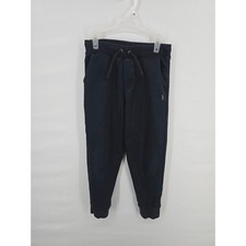 Polo Ralph Lauren Boys Navy Blue Fleece Jogger Sweatpants Size 7 Pony Logo