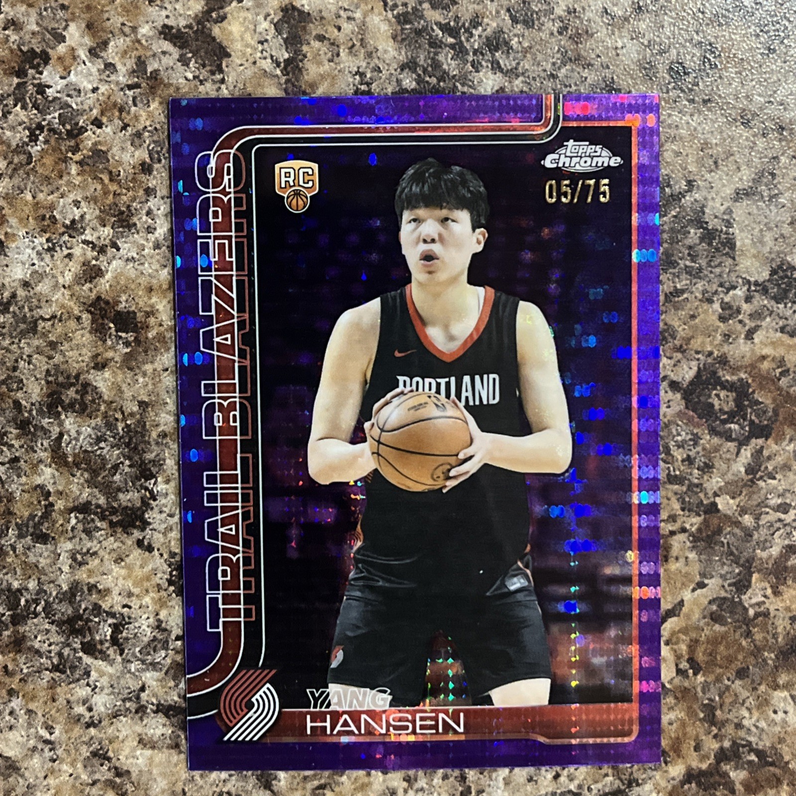 2025-26 Topps Chrome - Yang Hansen #266 Purple Refractor /75 (RC)