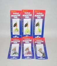 Lot of 6 Yakima Bait Worden's Rooster Tails Fire Tiger & Rainbow Trout 1/16 oz