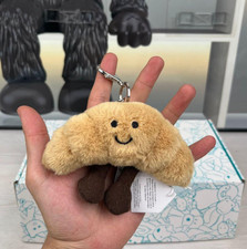 Jellycat Amuseables Croissant Plush Bag Charm Cute Keychain New with Dust Bag