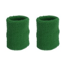 2Pcs 8x10cm Sport Wristbands Cotton Athletic Sweatband Dark Green