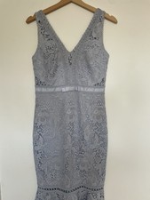 Lipsy x Abbey Clancy Lace Bodycon Dress Cornflower Size 10 Occasional
