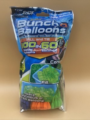 Zuru Bunch O Balloons 100 Self-Sealing Water Balloons NIP blue orange green