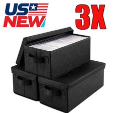 3PCS CD DVD Storage Box Stackable CD Organizer Holds 105Case 14.37 x 6.3 x 5.5in