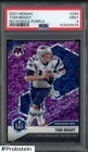 2021 Panini Mosaic No Huddle Purple Prizm #284 Tom Brady Patriots 8/50 PSA 9