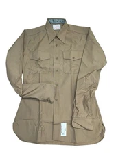 Great Northern US Marine Uniform Brown Button Up Long Sleeve Authentic 15R 6