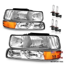 Headlights Assembly OE Replacement Polished Chrome  With High  Low Beam Bulbs