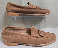 G.H. Bass Lennox Tassel Weejun Shoes Mens 10 Brown Suede Loafer Moc Toe Slip On