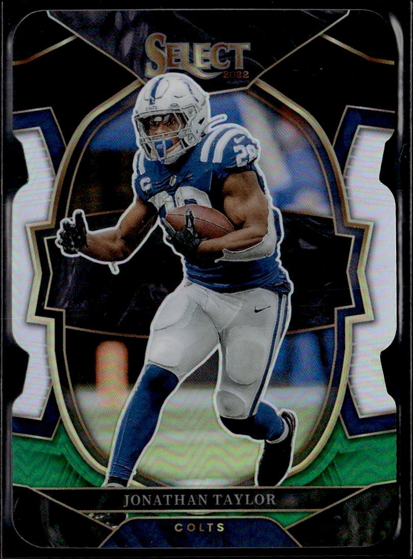2022 Panini Select - Concourse Jonathan Taylor #44 Black & Green Prizm Die-Cut