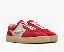 Clarks Originals Tor 80 Men’s Red Combi Suede Trainers Shoes Uk Size 11 G EU 46 