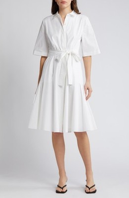 NWT $448 Kobi Halperin Tiffany White Cotton Shirt Dress M