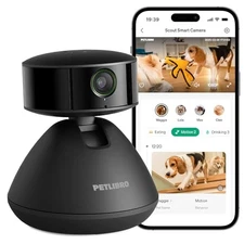  AI Pet Camera Indoor with Phone App, 360° Auto Tracking Dog 1 pack Black