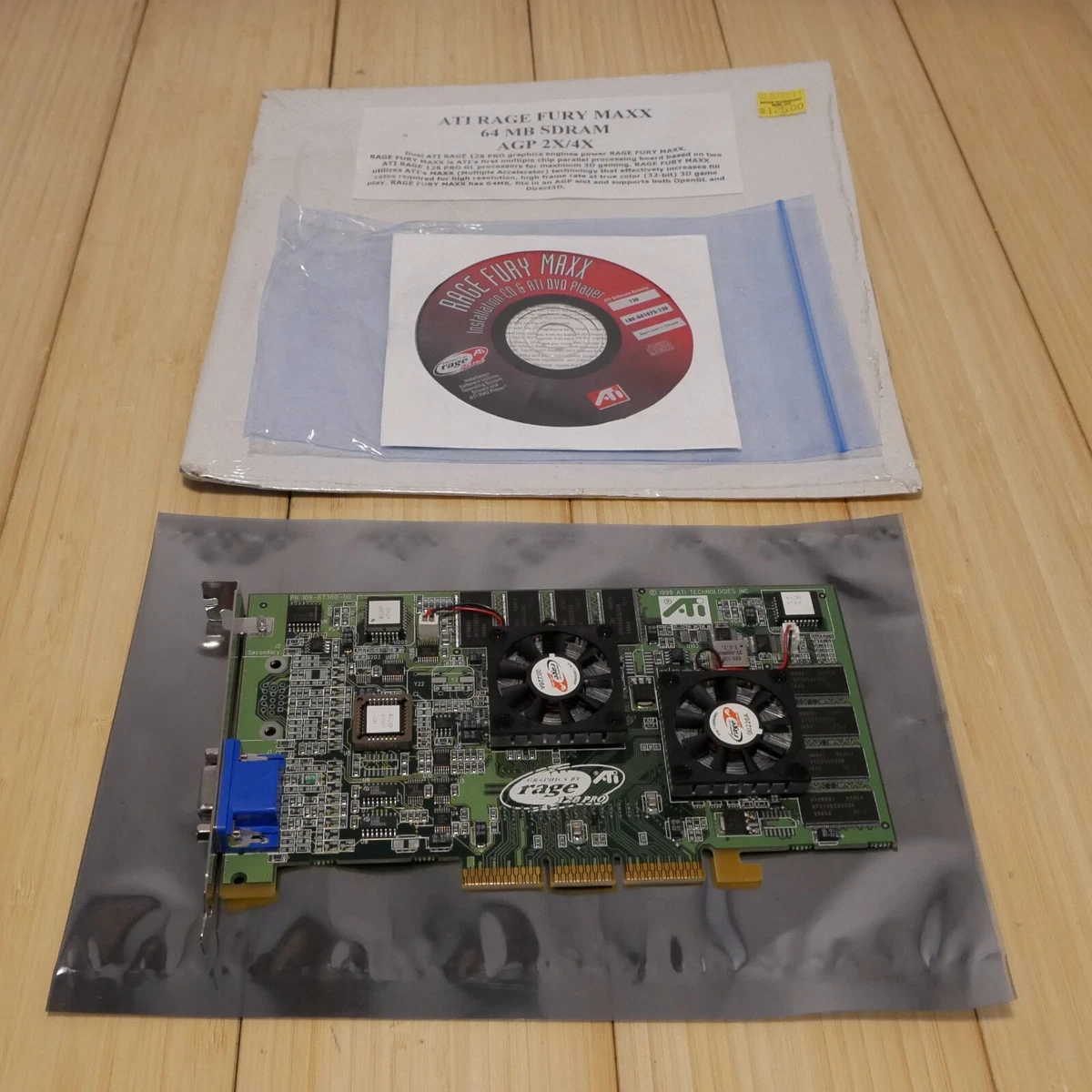 ATI Rage Fury MAXX 32MBx2 64MB AGP VGA Video Card Sealed & Stored.