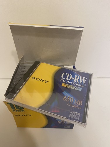 New 10 Pack Sony CD-RW650 Rewritable CDs 650 MB Multi Speed 1X 2X 4X See Pics - Picture 3 of 3