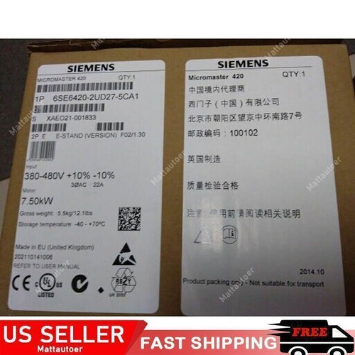 1PC Siemens 6SE6440-2UD27-5CA1 6SE6 440-2UD27-5CA1 New In Box Expedited