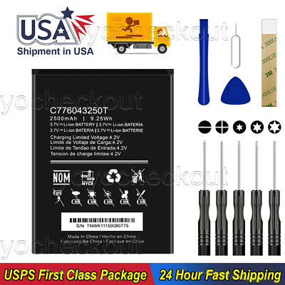 For BLU DASH X ''LTE'' D0010U Replacement Battery C776043250T Tool