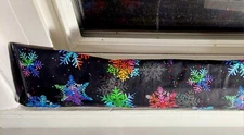 Door Draft Stopper, Cedar Filled, Window Draft Stopper, Snowflakes