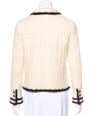 $5,450 CHANEL Iconic Ivory Black Contrast Boucle JACKET * FR 38