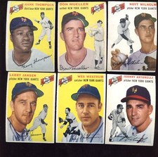 1954 Topps Baseball Card Lot All World Champion New York Giants 11 Dif VGEX/EXMT