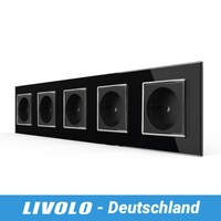 Livolo Glas Steckdose Glasrahmen Wandsteckdose Unterputz Schwarz