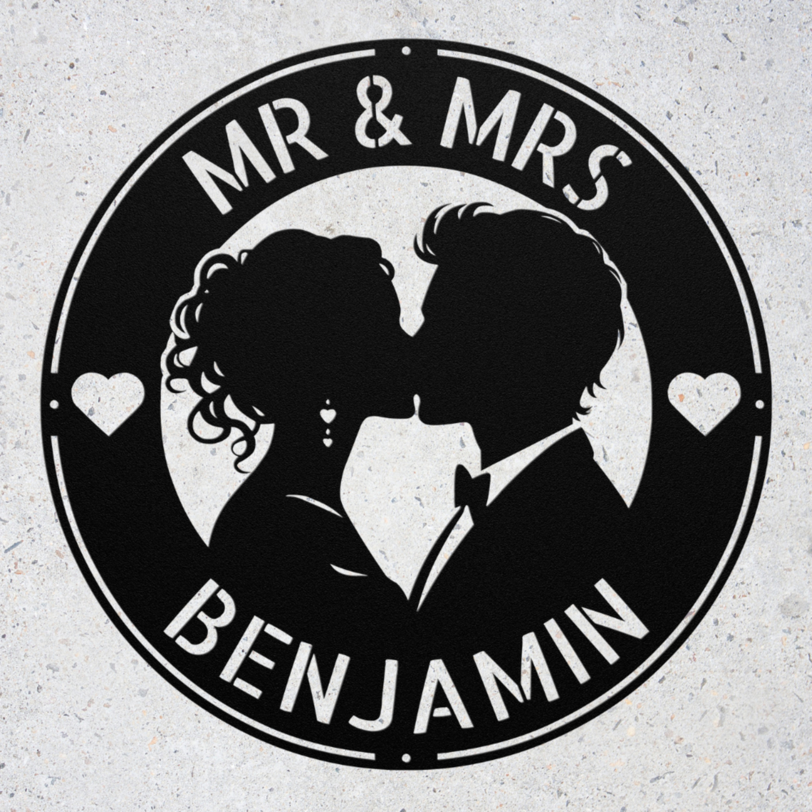 Personalized Kissing Couple Metal Sign Custom Wall Art Decor Gift for Couples