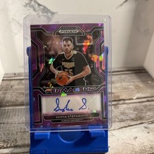 2022 Prizm Draft Picks College Penmanship Purple /99 Sasha Stefanovic Auto SP