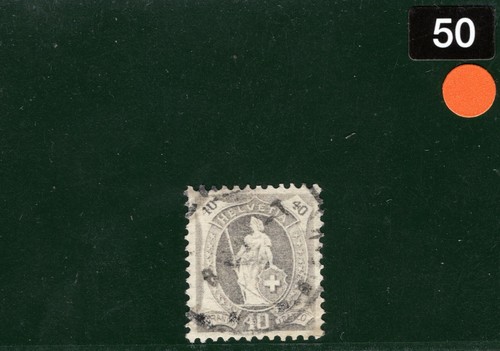SWITZERLAND Helvetia Stamp Scott.122 40c Grey (1907) CDS Used Cat $77+ ORANGE50 - Picture 3 of 6