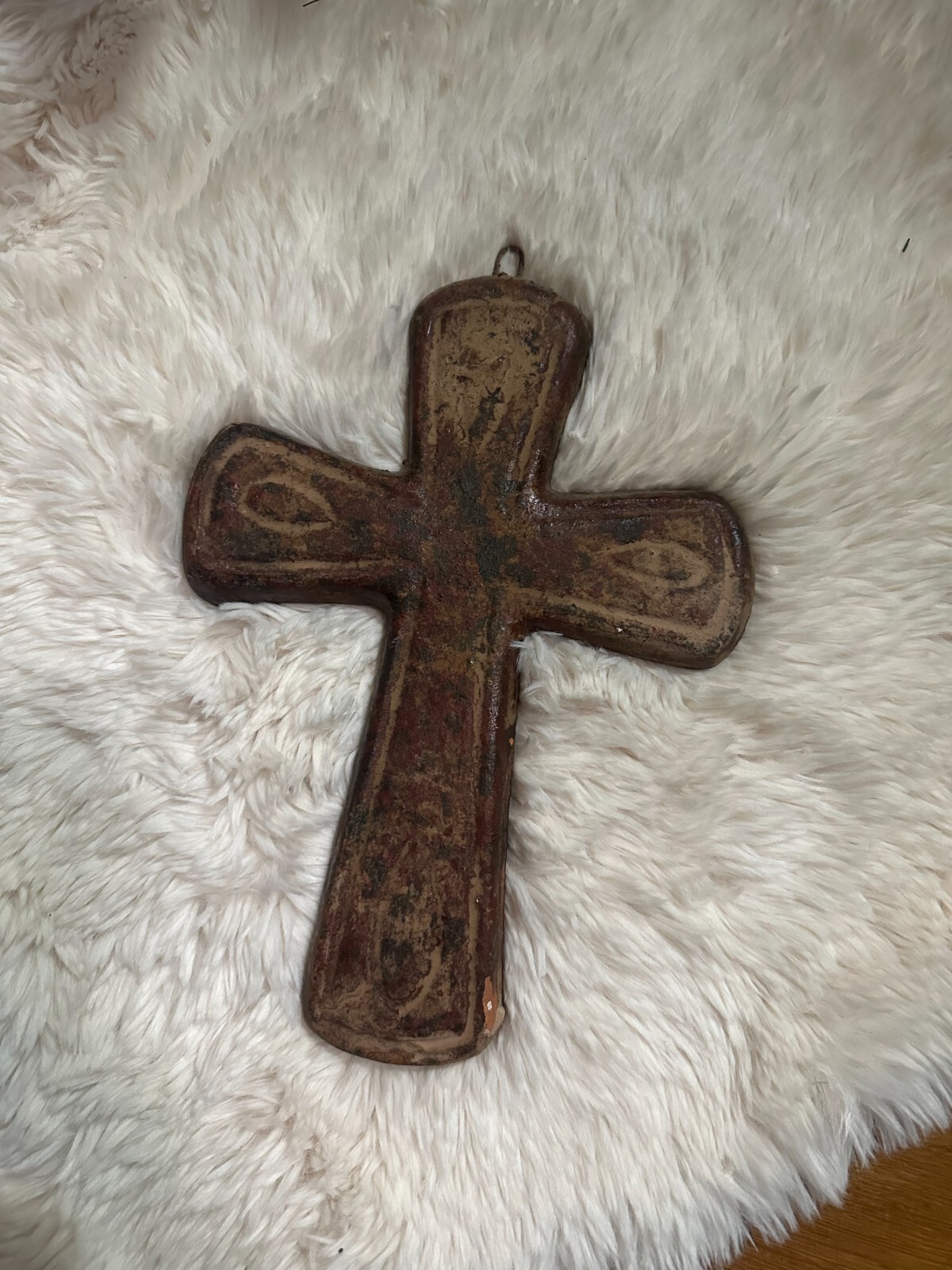 Exquisite Early 1900's Mexican Ceramic Cross *VERY RARE*