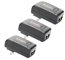 iCreatin 3-Pack Wall PoE Injector Power Over Ethernet Adapter 802.3af 48V 24W