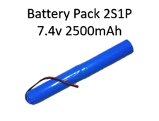 7.4v 2500 mAh  Li-ion  battery pack 2S1P