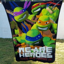 Teenage Mutant Ninja Turtles Toddler 4 Pc Bed Blanket Pillow Case Sheets TMNT