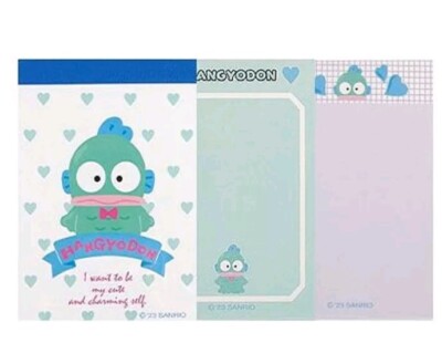RARE Sanrio Hangyodon LOVE IT! Mini Handy Rice Cake Note Paper Notepad 2023 Htf 