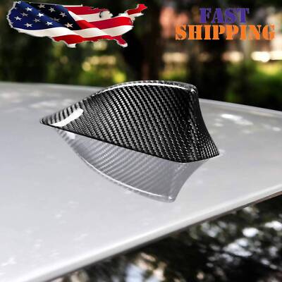 1x Car Roof AM FM Radio Shark Fin Antenna Aerial Cover Carbon Fiber Functional
