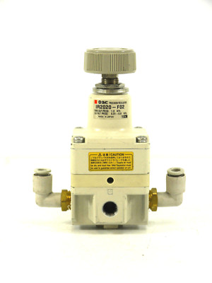 WKEWANG Präzisions-Druckregler IR2020-02 (SMC-Typ) – Pneumatischer Kompressorregler Mit Manometerhalterung, 6-mm-Fitting, Max. 1,0 MPa