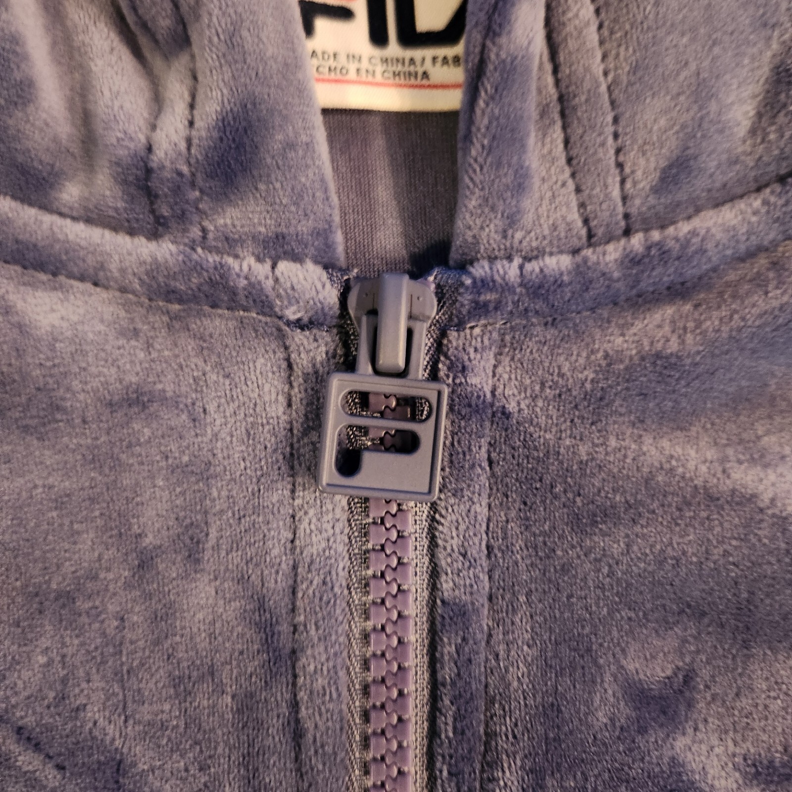 FILA Felpa con cappuccio donna XL blu felpa velluto tasche 1 4 zip retrò