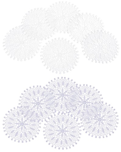 Pack of 6 Floral Lace Round Doilies Coasters Traditional Table Doyley 7" Mats - Afbeelding 1 van 9