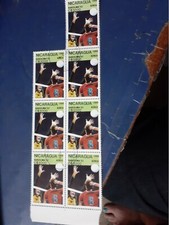 nicaragua stamps CTO strip 1989 barcelona sports