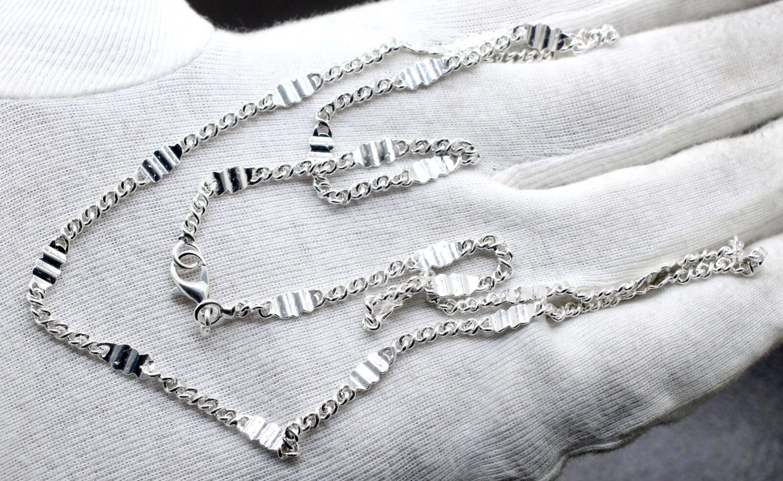 925 Sterling Silver Handmade Jewelry Beautiful Adorable Chain Necklace S-20-22"