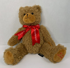 FAO Schwarz Brown Tan Plush Teddy Bear 10  2020 Button Eyes Embroidered LOGO paw