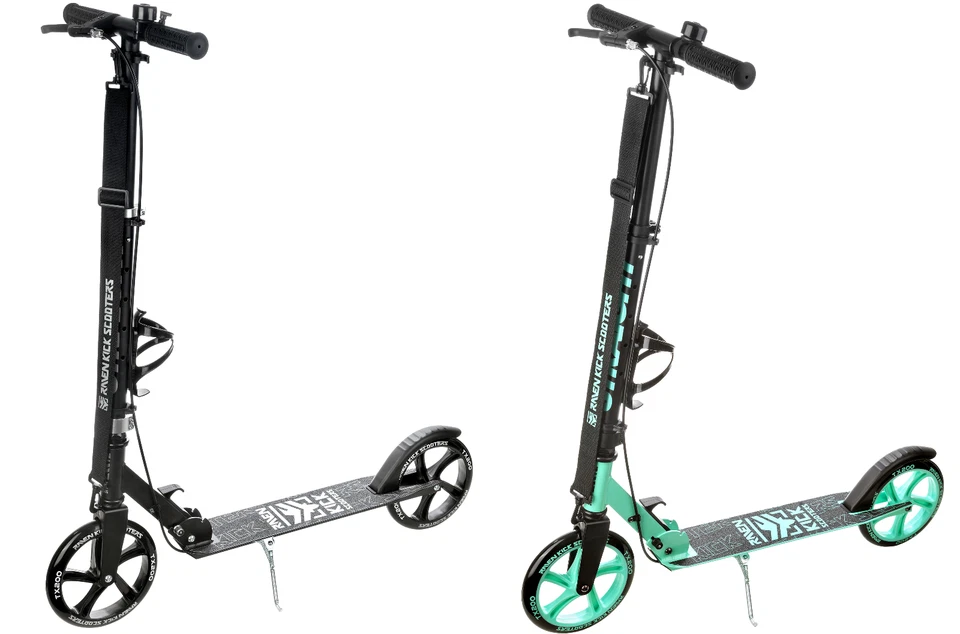 Roller Scooter Kickroller Cityroller Raven Straight 200mm mit Handbremse