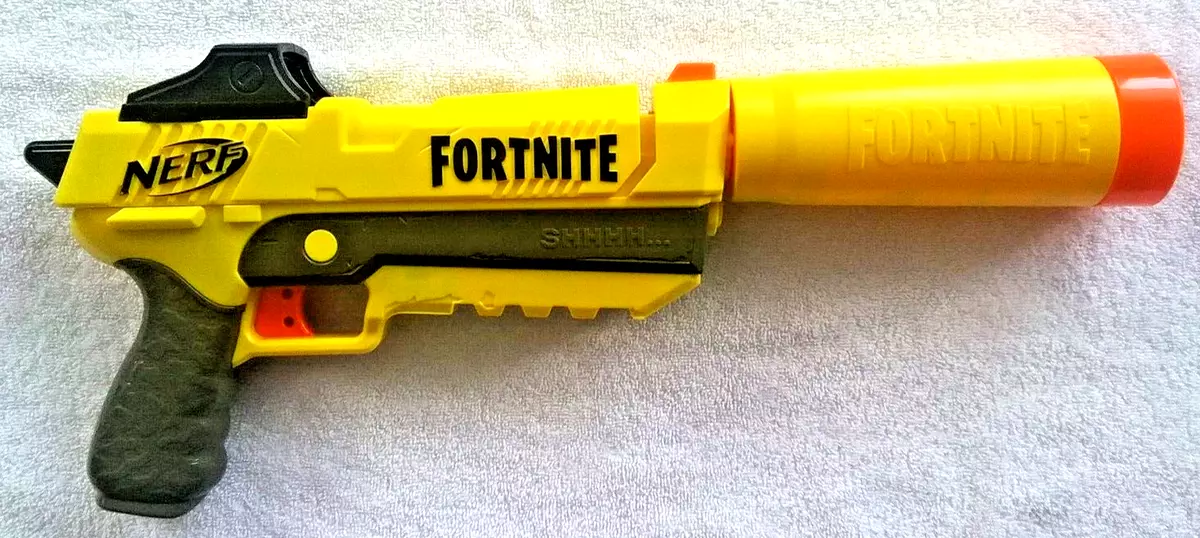 FORTNITE NERF GUN PISTOL with SILENCER Shhhhhh Sp-l Elite Dart Blaster  COLLECTIB