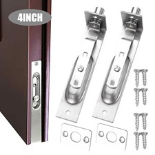 4" Door Bolt Flush Stainless Steel Security Door Lock Concealed Slide Bolt Latch