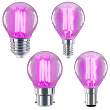 PURPLE LED Golf Ball 4W Light Bulb Modern G45 Coloured Lamps E14 B22 E27 B15