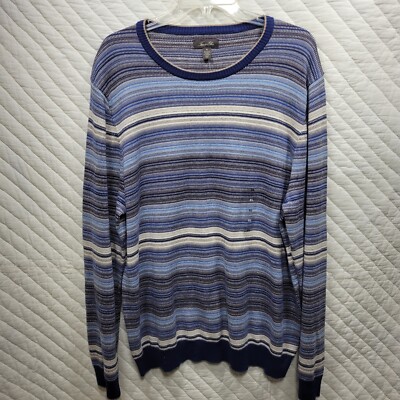NEW Tasso Elba Spa Sweater Mens XL Blue Silk Cashmere Blend
