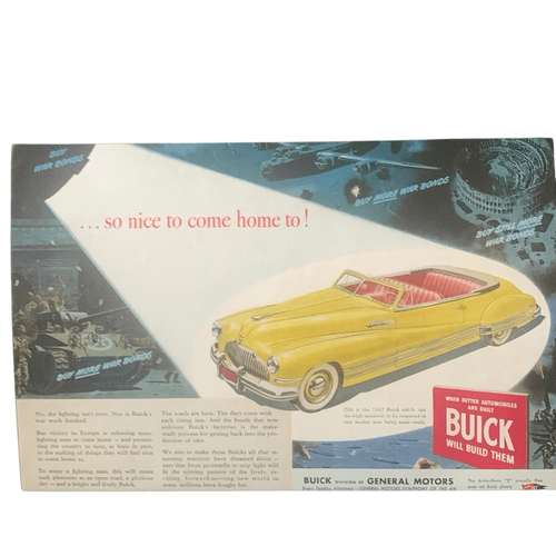 Pubblicità pubblicitaria Buick Nice to Come Home to Ad vintage 1945 - Foto 3 di 4