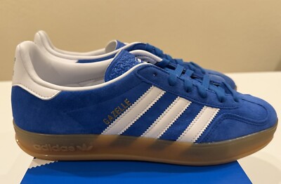 Men s Adidas Gazelle Indoor  Blue Bird   Gum White JI2061 Multiple  NEW IN BOX