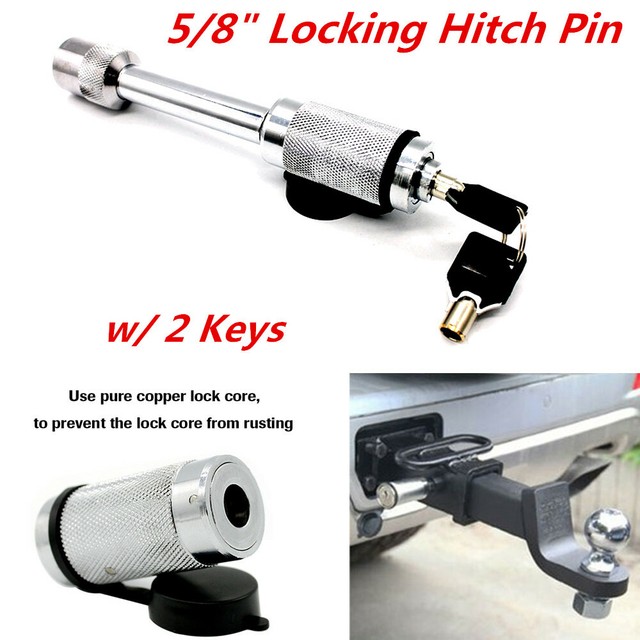 Trailer Hitch Lock 5/8" Steel Hitch Pin with Keys for Tow Locking Security Lock eBay
