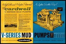 1959 Cardwell Wichita KS V-Series 1500 HP OIl Drilling Mud Pumps 2-Page Print Ad