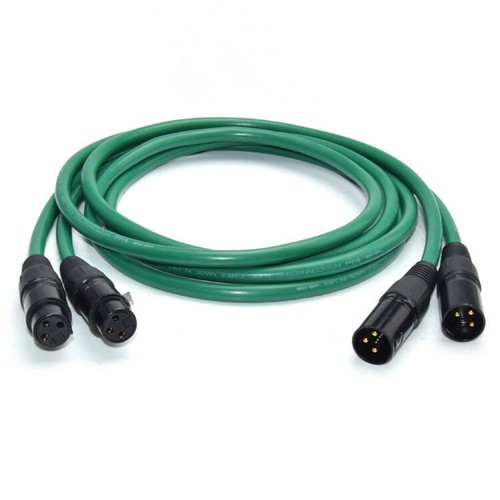 HIFI 6N OFC XLR Male to Female Stereo Audio Cable High-end Green Plated 2XLR - Picture 5 of 11
